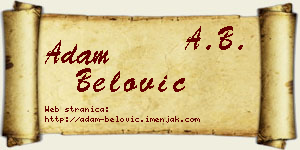 Adam Belović vizit kartica
